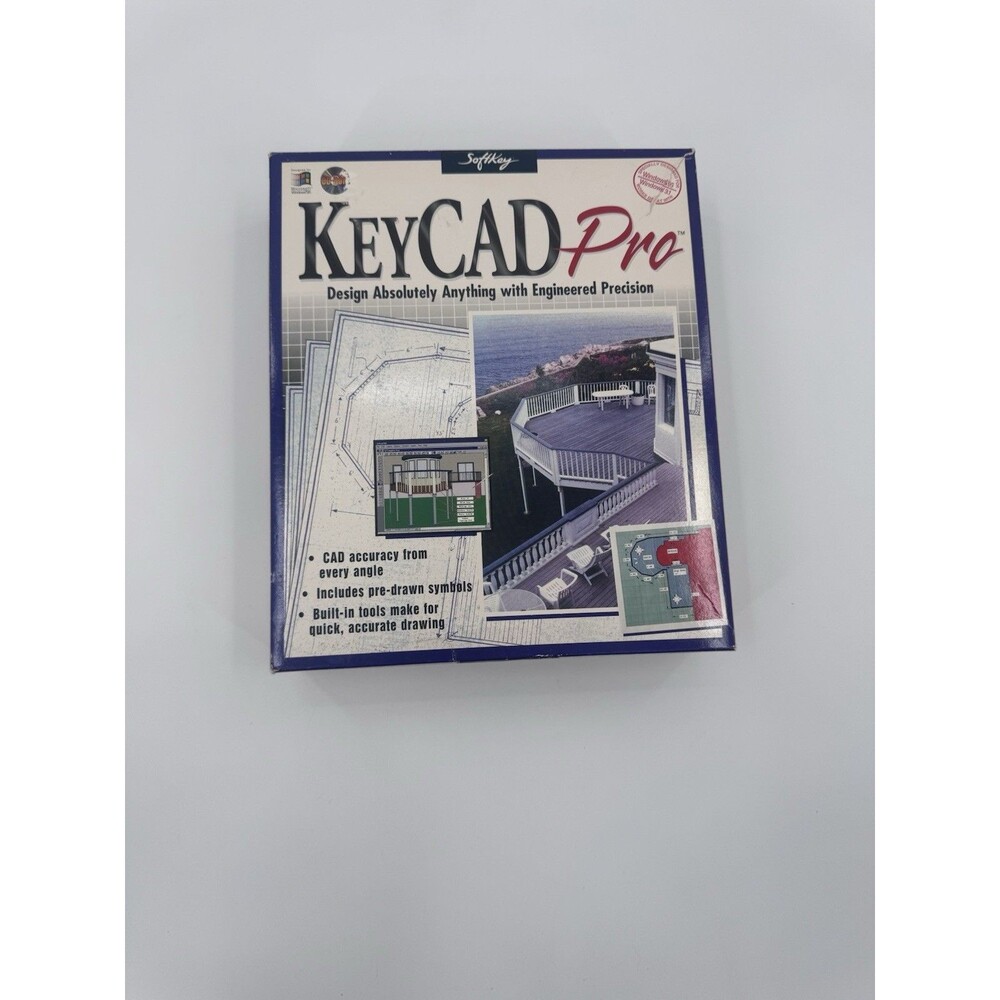 KeyCAD Pro by SoftKey for Windows Big Box Vintage Design Software w/ Manual & CD